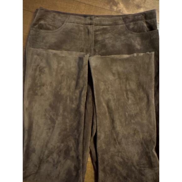 Vintage Kenneth Cole reaction suede leather retro brown high rise lined pants 10 - Picture 12 of 16